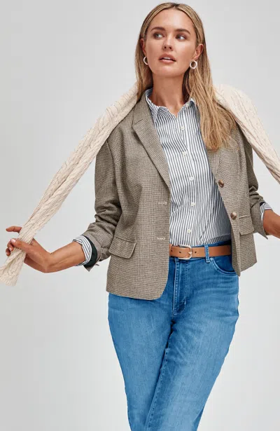 Jjill Petite Glen Plaid Blazer In Brown Sugar Multi
