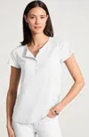 Jjill Petite Henley Tee Shirt In White