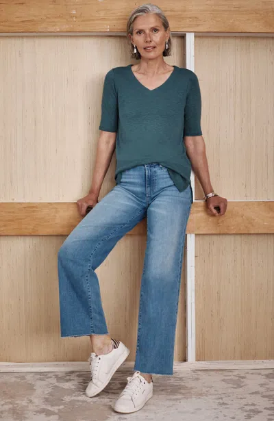 Jjill Petite High-rise Wide-leg Ankle Jeans In Waterford Wash