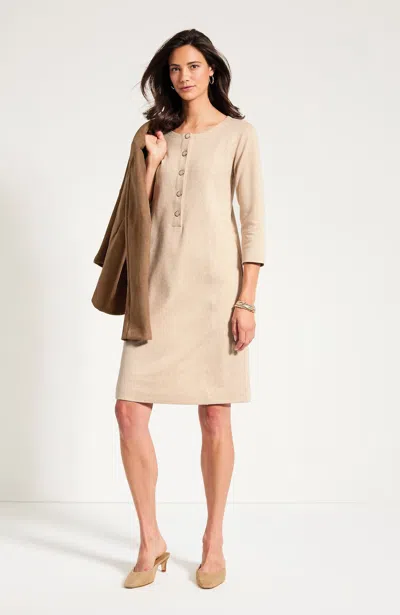 Jjill Petite Knit Seamed Jacquard Dress In Neutral
