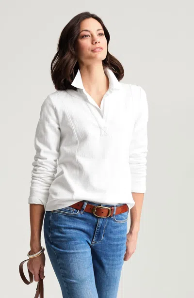 Jjill Petite Knit-gauze Pullover In White