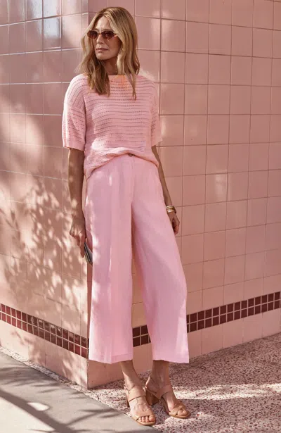 Jjill Petite Linen Wide-leg Pants In Sweet Taffy