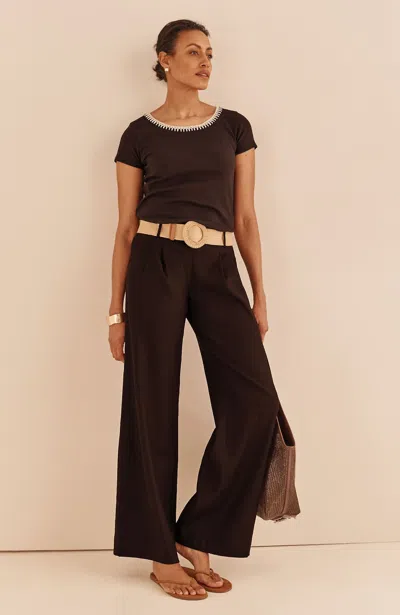 Jjill Petite Linen-stretch Pleated Pants In Multi