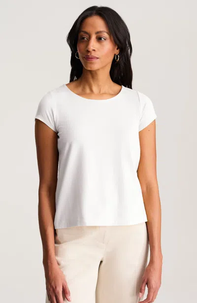 Jjill Petite Luxe Supima Modern Tee Shirt In White