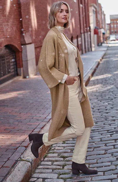 Jjill Petite Majestic Long Cardigan In Mushroom Heather