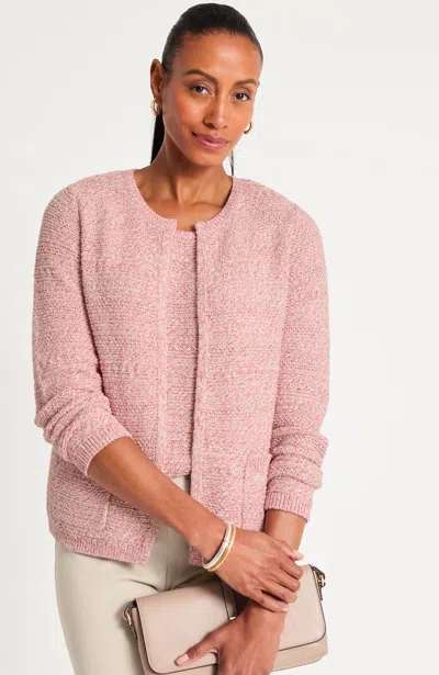 Jjill Petite Marl-textured Cardigan In Light Rose Multi