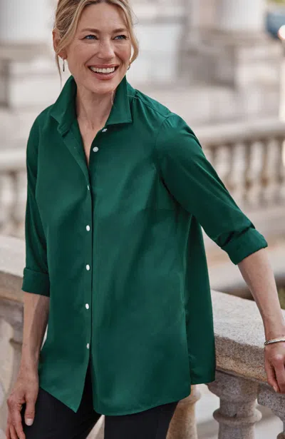 Jjill Petite Non-iron Back-pleat Tunic In Adriatic Sea