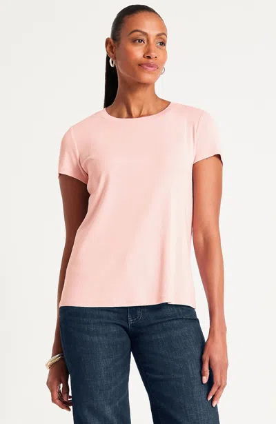 Jjill Petite Pima Short-sleeve Layering Tee Shirt In Rosewater