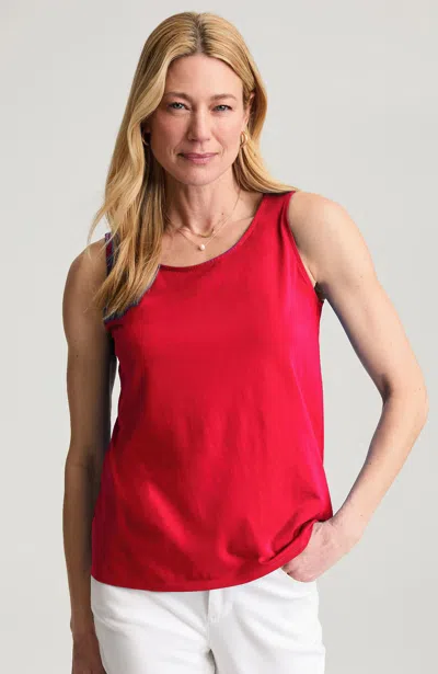 Jjill Petite Pima-stretch Knit Tank Top In Red Berry