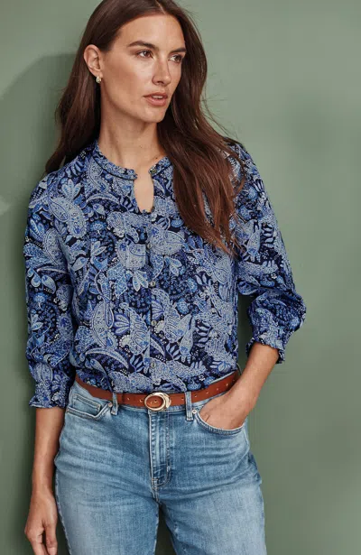 Jjill Petite Pintucked Linen Button-front Shirt In Black
