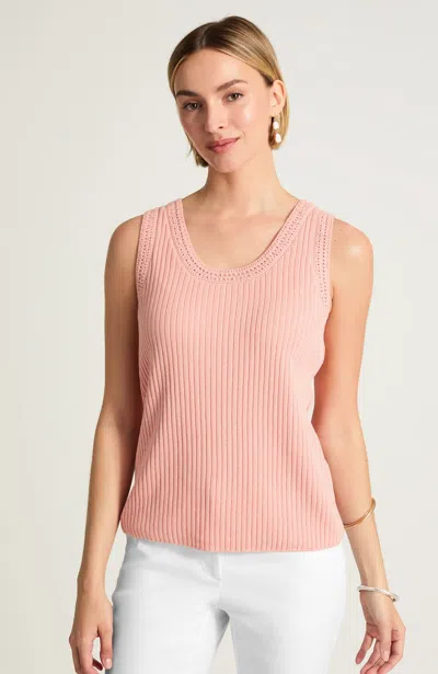 Jjill Petite Pointelle Sweater Tank Top In Pink