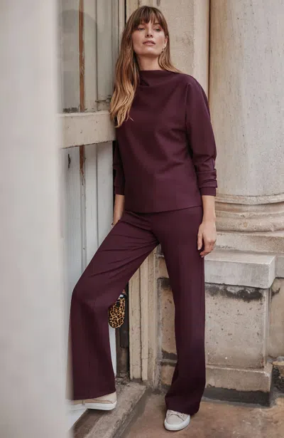 Jjill Petite Ponte Wide-leg Pant Pants In Dark Fig