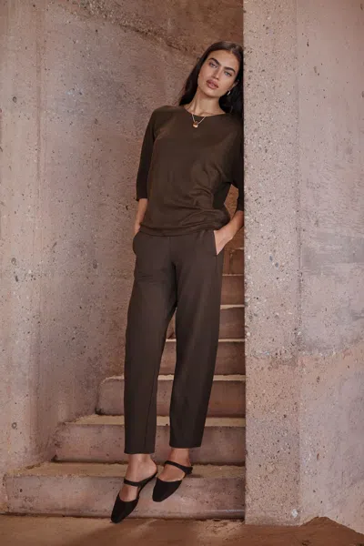 Jjill Petite Pure Jill Affinity Barrel-leg Pant Pants In Coffee Bean
