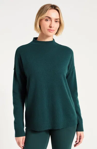 Jjill Petite Pure Jill Cashmere Funnel-neck Sweater In Light Pine Green