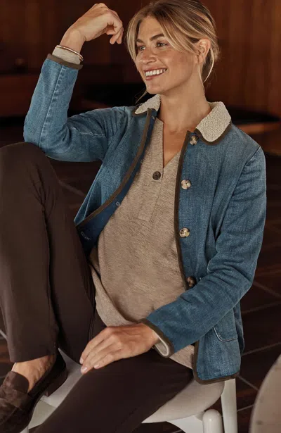 Jjill Petite Pure Jill Denim Barn Jacket In Huntington Wash