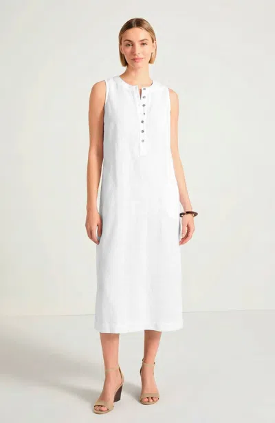 Jjill Petite Pure Jill Double-gauze Midi Dress In White