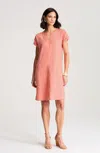 Jjill Petite Pure Jill Linen-blend Cap-sleeve Dress In Light Canyon Clay