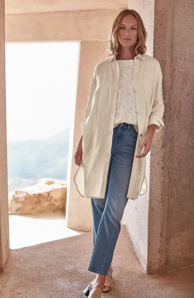 Jjill Petite Pure Jill Linen-blend Duster Jacket In Blue