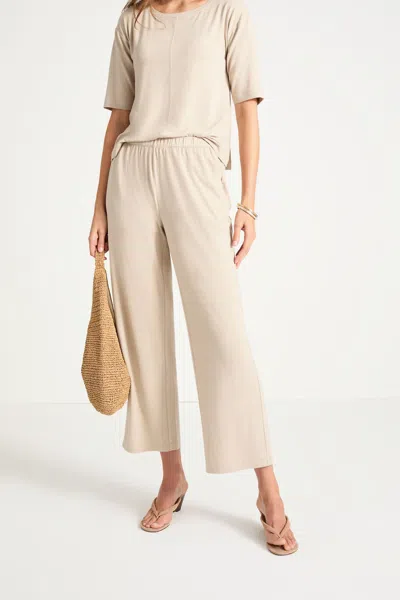Jjill Petite Pure Jill Linen-blend Knit Pants In Vintage Canvas