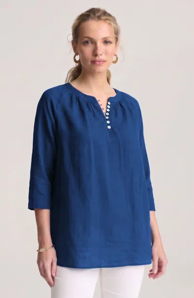 Jjill Petite Pure Jill Relaxed Popover Tunic In Star Sapphire