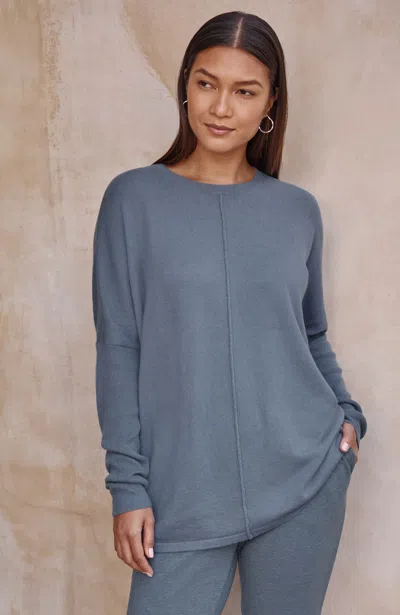 Jjill Petite Pure Jill Relaxed Pullover Sweater In Azure
