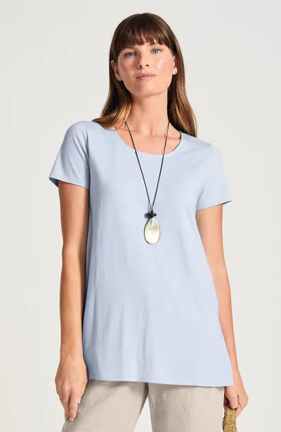 Jjill Petite Pure Jill Scoop-neck Elliptical Tee Shirt In Blue