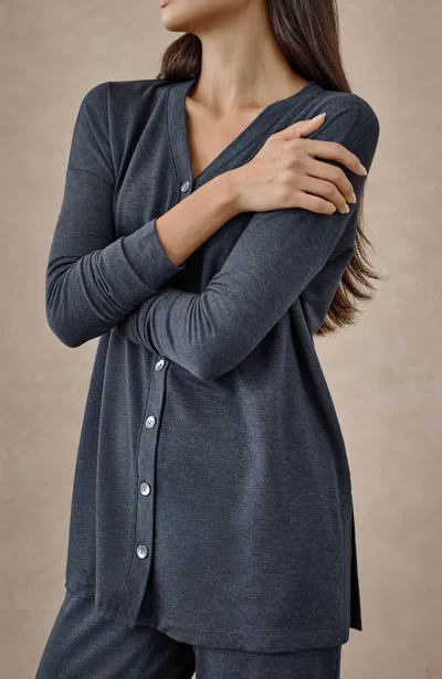 Jjill Petite Pure Jill Tranquility Button-front Top In Night Heather