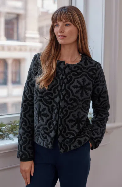 Jjill Petite Pure Jill Velvet Quilted Jacket In Nightingale/light Nightingale
