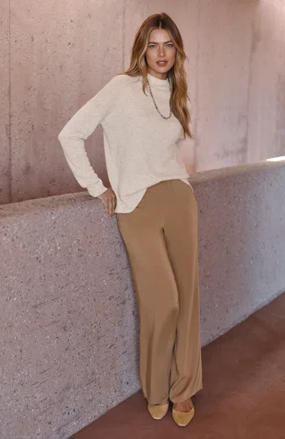 Jjill Petite Pure Jill Wide-leg Satin Pant Pants In Rattan