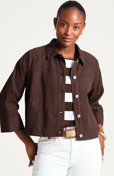 Jjill Petite Raglan-sleeve Jacket In Brown