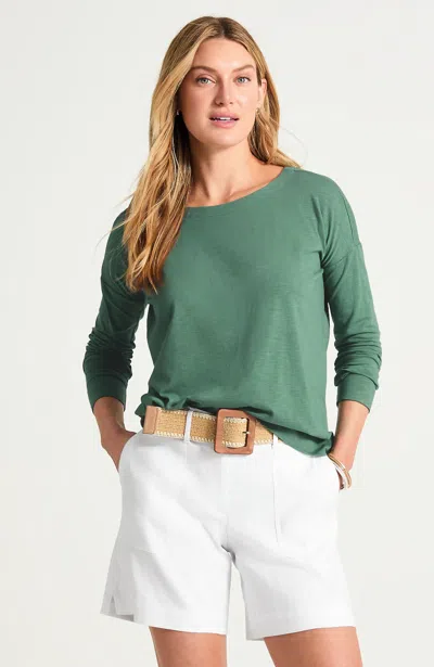 Jjill Petite Relaxed Jersey Tee Shirt In Juniper Leaf