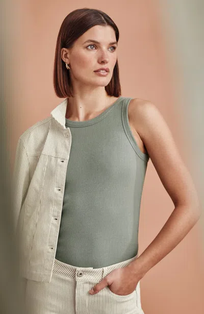 Jjill Petite Ribbed Tank Top In Thyme