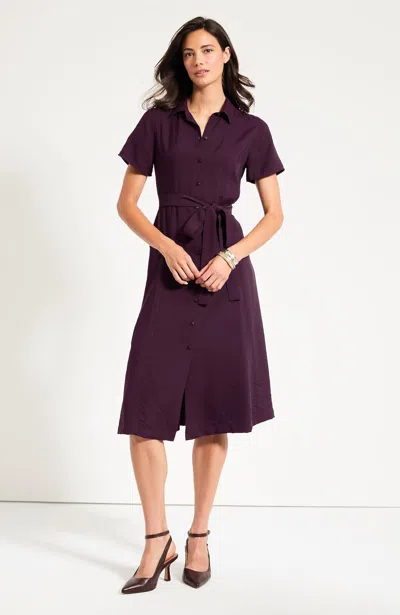 Jjill Petite Short-sleeve Shirtdress In Mulberry