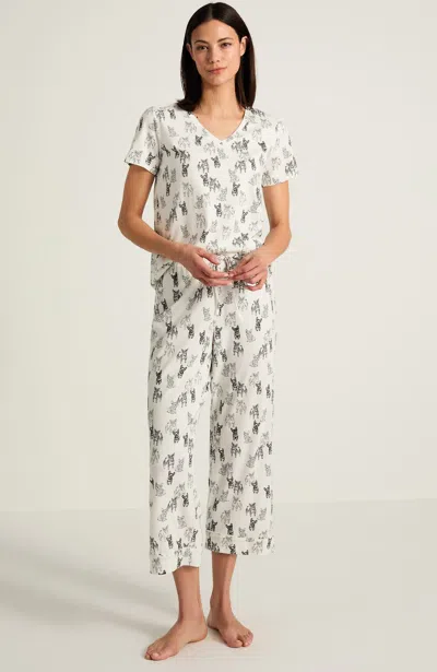 Jjill Petite Sleep Ultrasoft Piped Crops In White