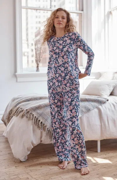 Jjill Petite Sleep Ultrasoft Wide-leg Pants In Blue
