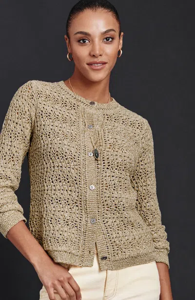 Jjill Petite Textured Marled Long-sleeve Cardigan In Malt Multi