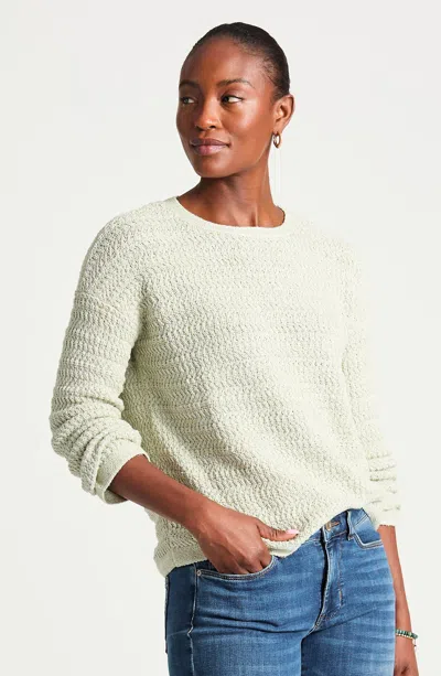 Jjill Petite Textured Pullover Sweater In Light Sagebrush/white