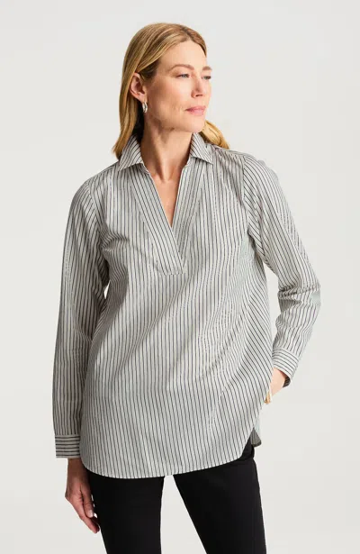 Jjill Petite Trapunto-stitched Tunic In White/ivory