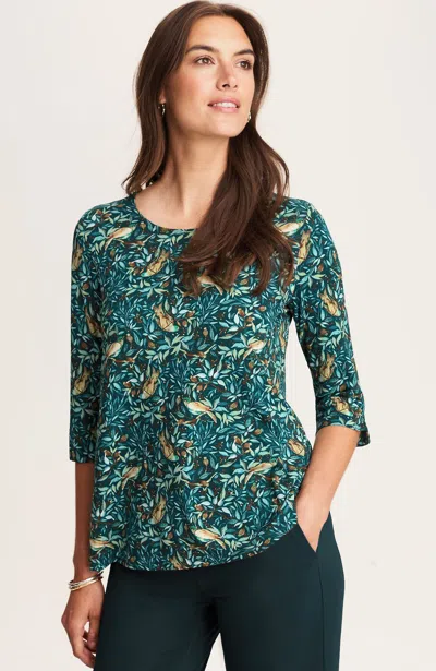 Jjill Petite Wearever Ballet-sleeve Crew-neck Top In Green