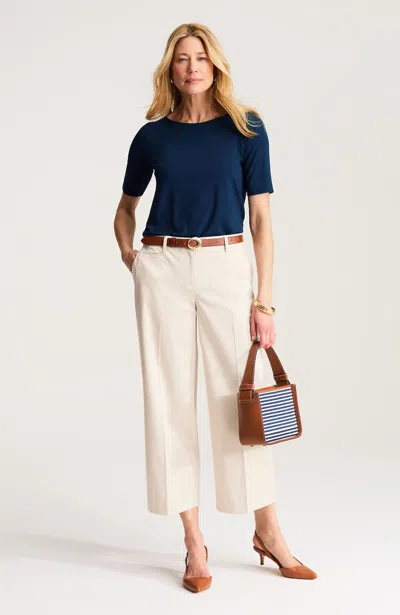 Jjill Petite Wearever Elbow-sleeve Tee Shirt In Navy Blue