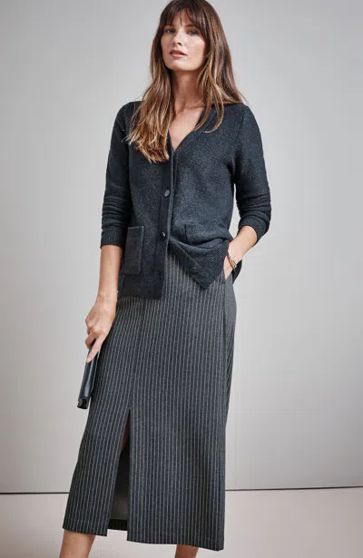 Jjill Petite Wearever Jacquard Pencil Skirt In Charcoal Heather/zinc