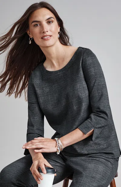 Jjill Petite Wearever Jacquard Top In Grey