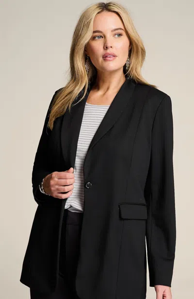 Jjill Petite Wearever Polished-knit Blazer In Black