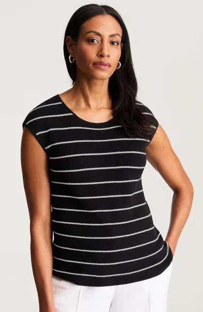 Jjill Petite Wearever Ribbed Cap-sleeve Sweater In Multi