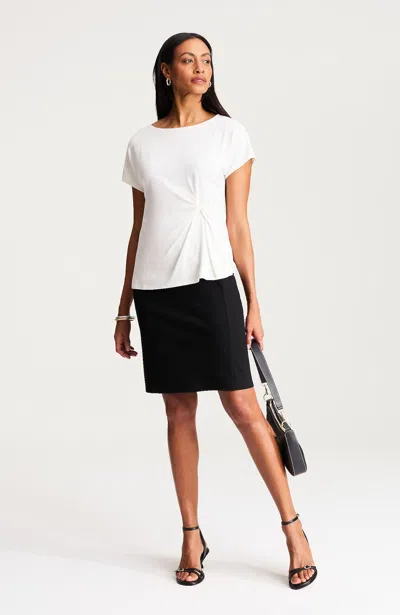 Jjill Petite Wearever Sculpted-knit Pencil Skirt In Black