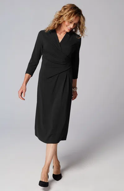 Jjill Petite Wearever Side-pleated Dress In Black