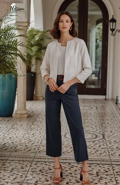 Jjill Petite Wearever Smooth-fit Cropped Knit Jeans In Navy Blue