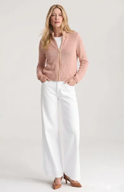 Jjill Petite Zip-front Cardigan In Pink Macaroon