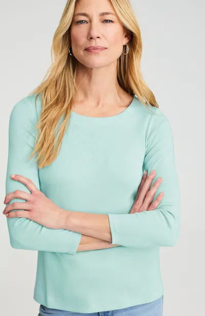 Jjill J.jill Pima 3/4-sleeve Scoop-neck Tee In Blue