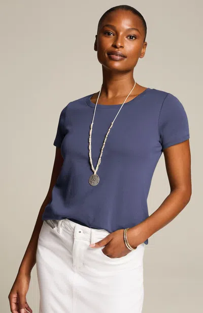 Jjill J.jill Pima Cotton Tee In Blue